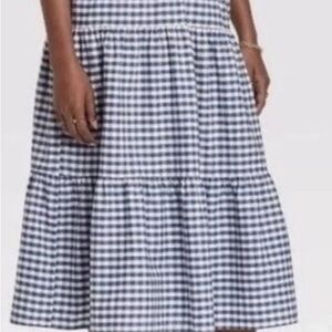 Universal Thread Navy Gingham A-Line Skirt